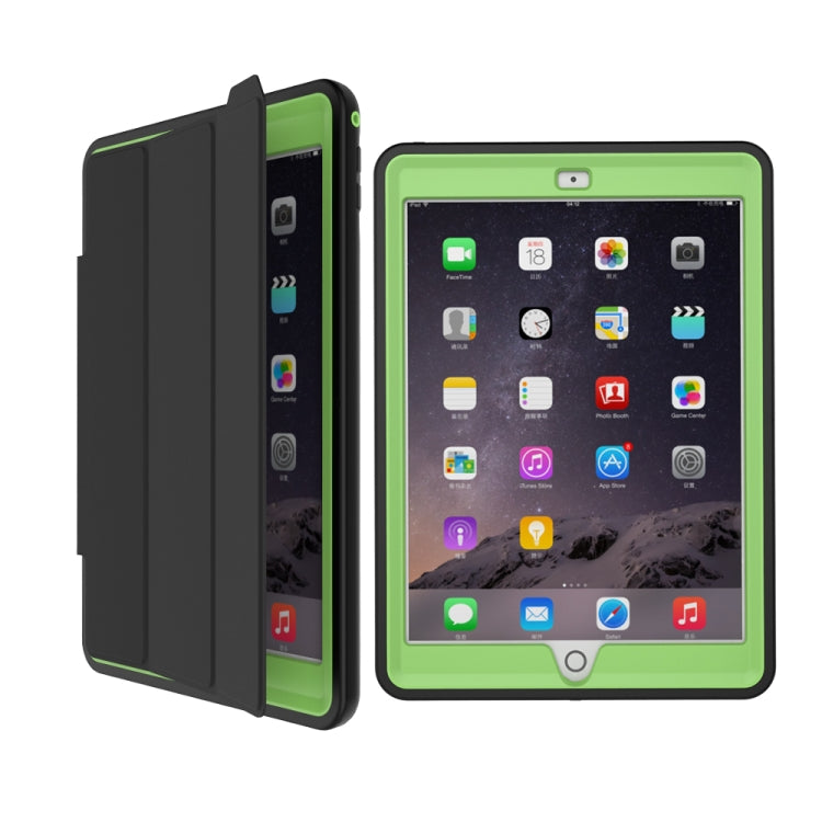 For iPad 9.7 (2018) TPU + PC + PU Leather Case with Three-folding Holder & Sleep / Wake-up Function