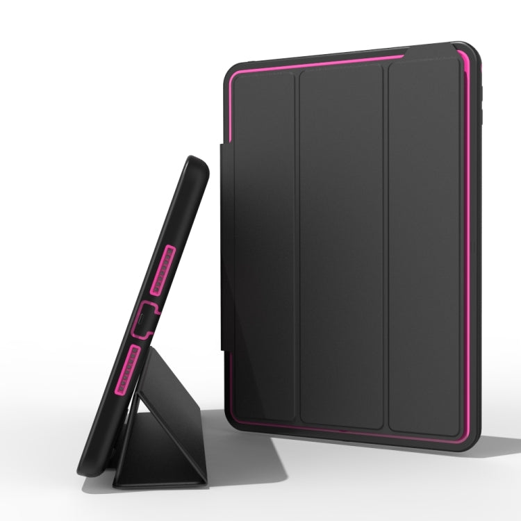 For iPad 9.7 (2018) TPU + PC + PU Leather Case with Three-folding Holder & Sleep / Wake-up Function