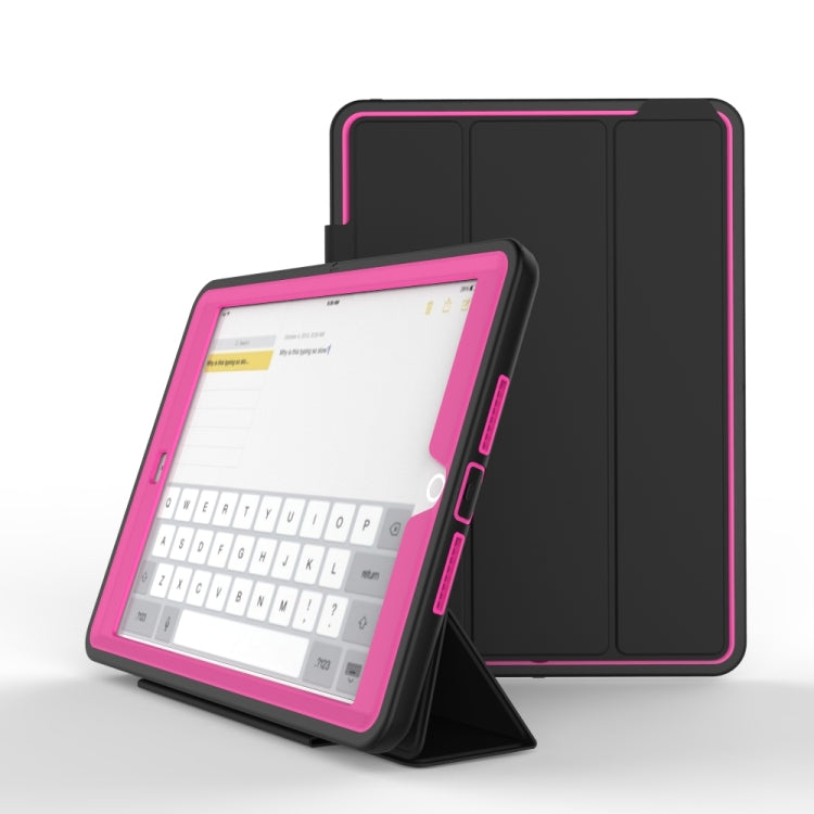 For iPad 9.7 (2018) TPU + PC + PU Leather Case with Three-folding Holder & Sleep / Wake-up Function