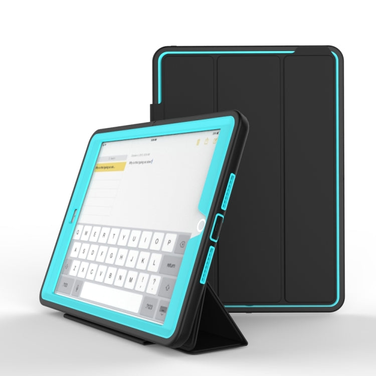 For iPad 9.7 (2018) TPU + PC + PU Leather Case with Three-folding Holder & Sleep / Wake-up Function