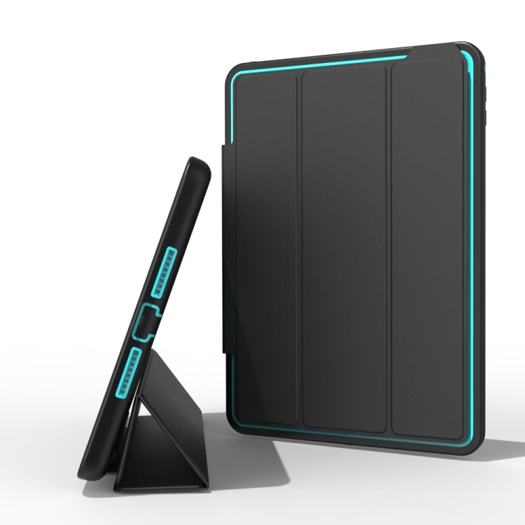 For iPad 9.7 (2018) TPU + PC + PU Leather Case with Three-folding Holder & Sleep / Wake-up Function
