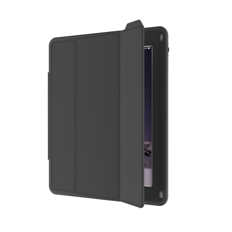 For iPad 2 / 3 / 4 TPU + PC + PU Leather Case with Three-folding Holder & Sleep / Wake-up Function