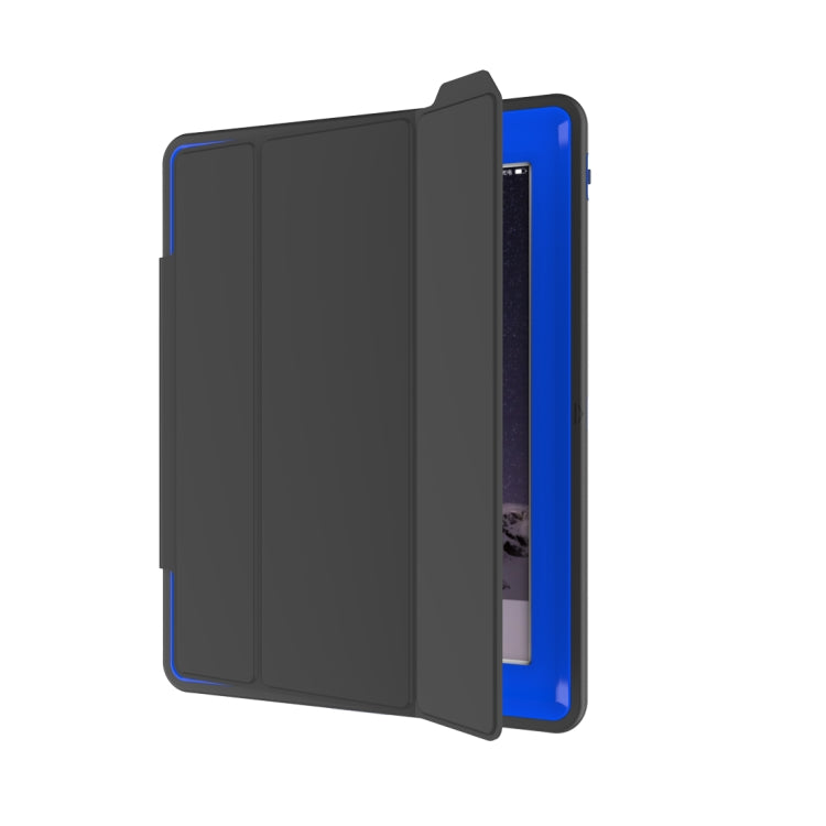 For iPad 2 / 3 / 4 TPU + PC + PU Leather Case with Three-folding Holder & Sleep / Wake-up Function