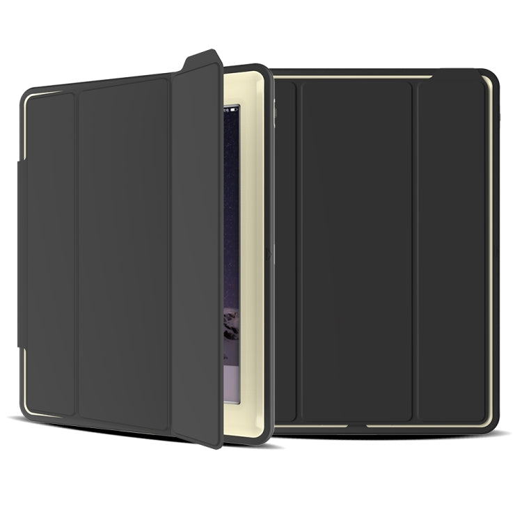 For iPad 2 / 3 / 4 TPU + PC + PU Leather Case with Three-folding Holder & Sleep / Wake-up Function