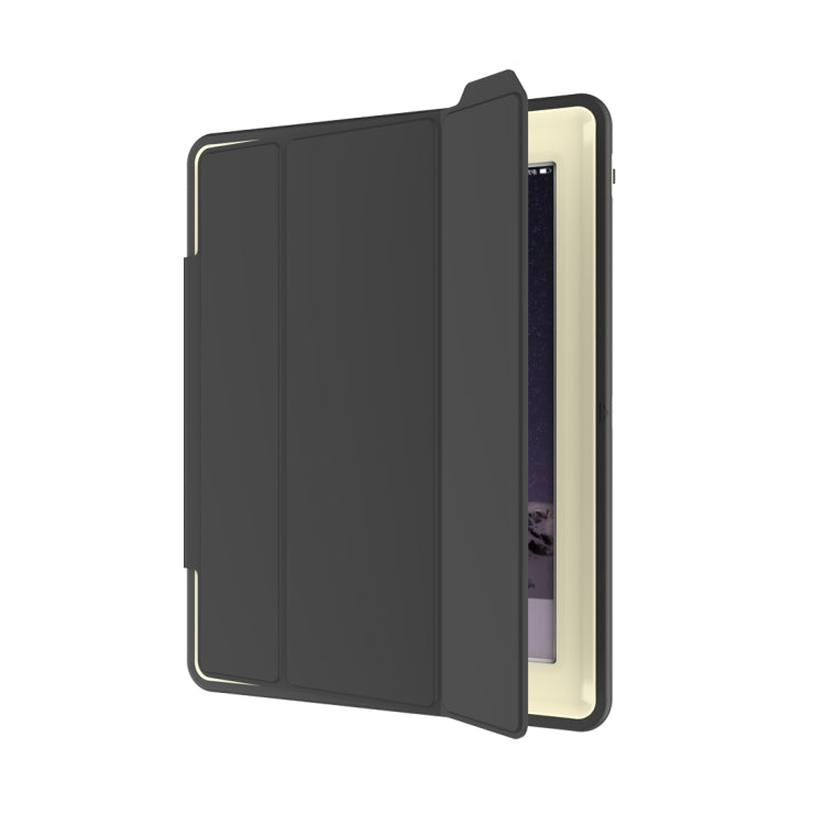 For iPad 2 / 3 / 4 TPU + PC + PU Leather Case with Three-folding Holder & Sleep / Wake-up Function