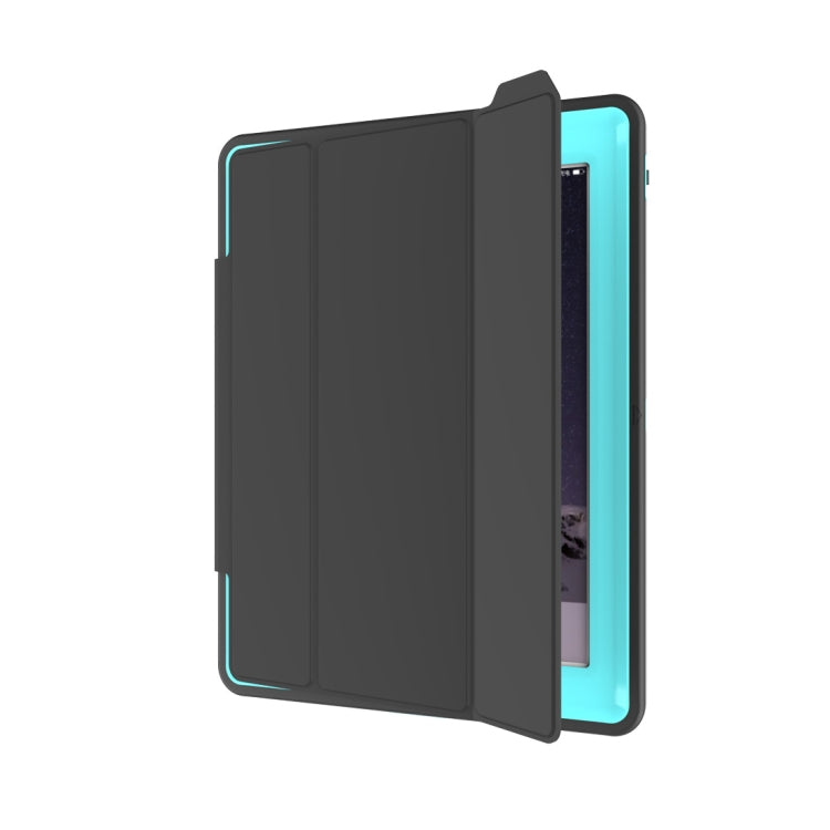 For iPad 2 / 3 / 4 TPU + PC + PU Leather Case with Three-folding Holder & Sleep / Wake-up Function