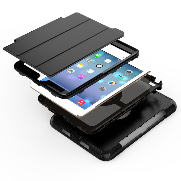 For iPad Mini 4 / 5 TPU + PC + PU Leather Case with Three-folding Holder & Sleep / Wake-up Function
