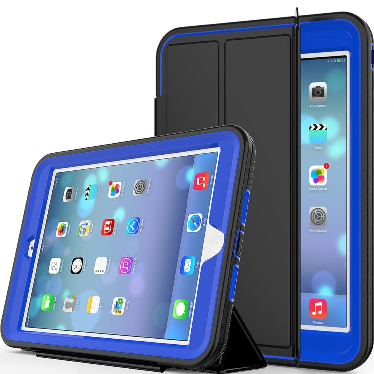For iPad Mini 4 / 5 TPU + PC + PU Leather Case with Three-folding Holder & Sleep / Wake-up Function