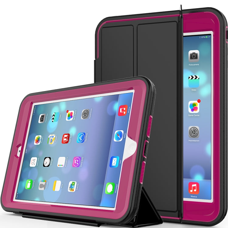 For iPad Mini 4 / 5 TPU + PC + PU Leather Case with Three-folding Holder & Sleep / Wake-up Function