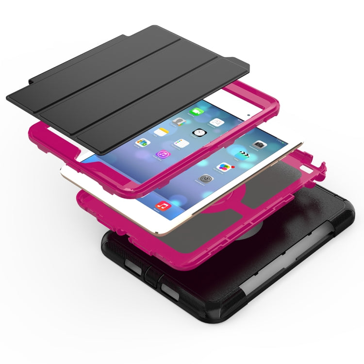 For iPad Mini 4 / 5 TPU + PC + PU Leather Case with Three-folding Holder & Sleep / Wake-up Function