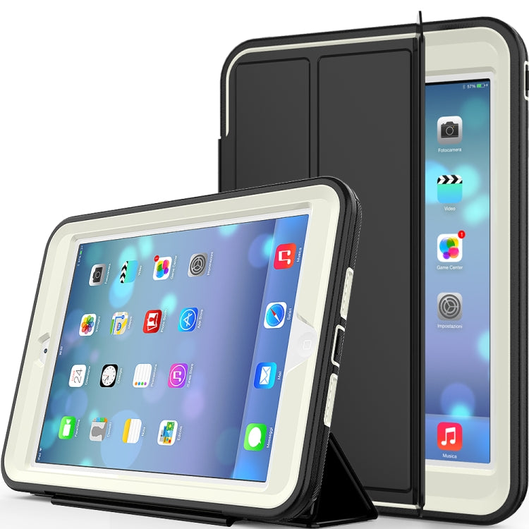 For iPad Mini 4 / 5 TPU + PC + PU Leather Case with Three-folding Holder & Sleep / Wake-up Function