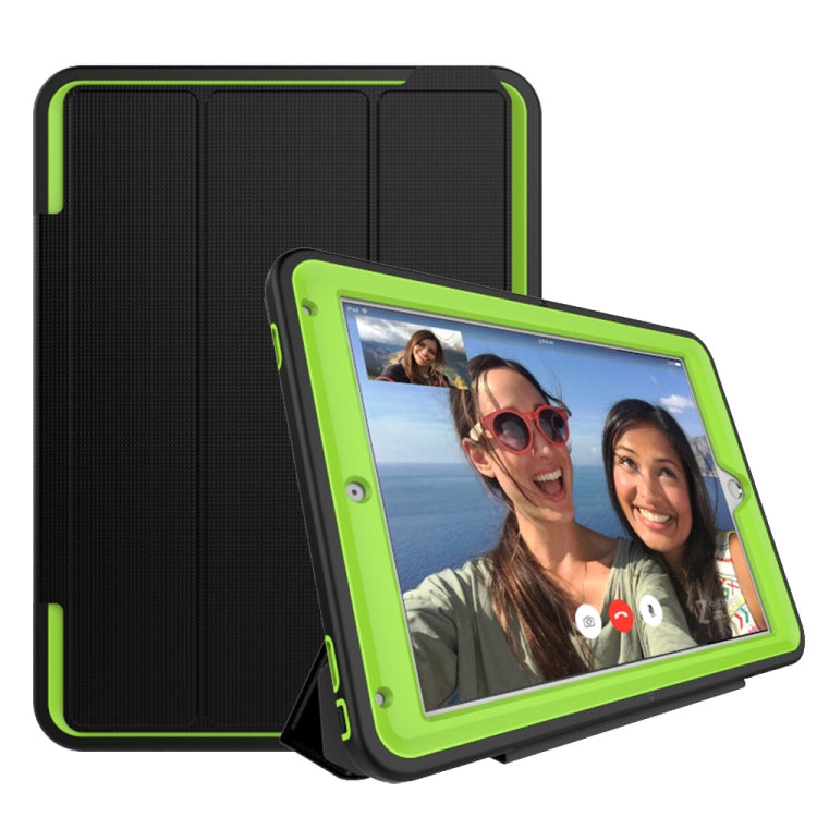 For iPad Pro 9.7 TPU + PC + PU Leather Case with Three-folding Holder & Sleep / Wake-up Function