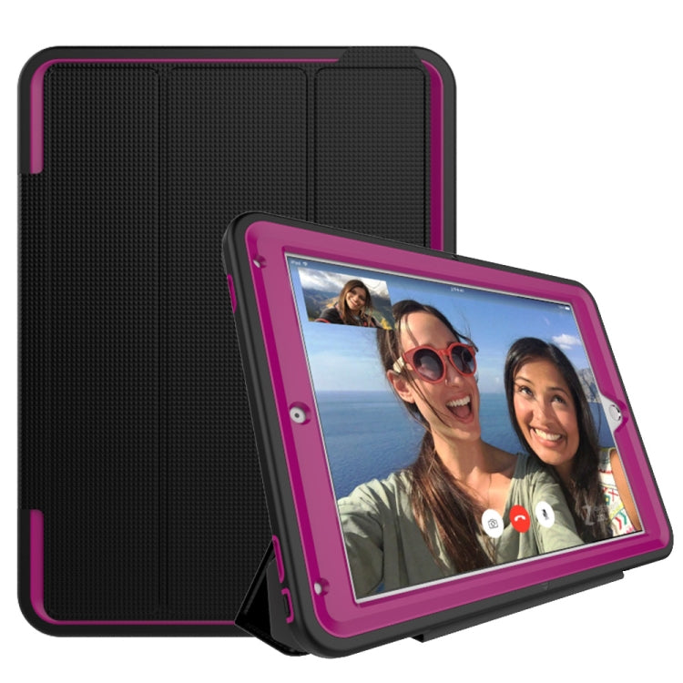 For iPad Pro 9.7 TPU + PC + PU Leather Case with Three-folding Holder & Sleep / Wake-up Function