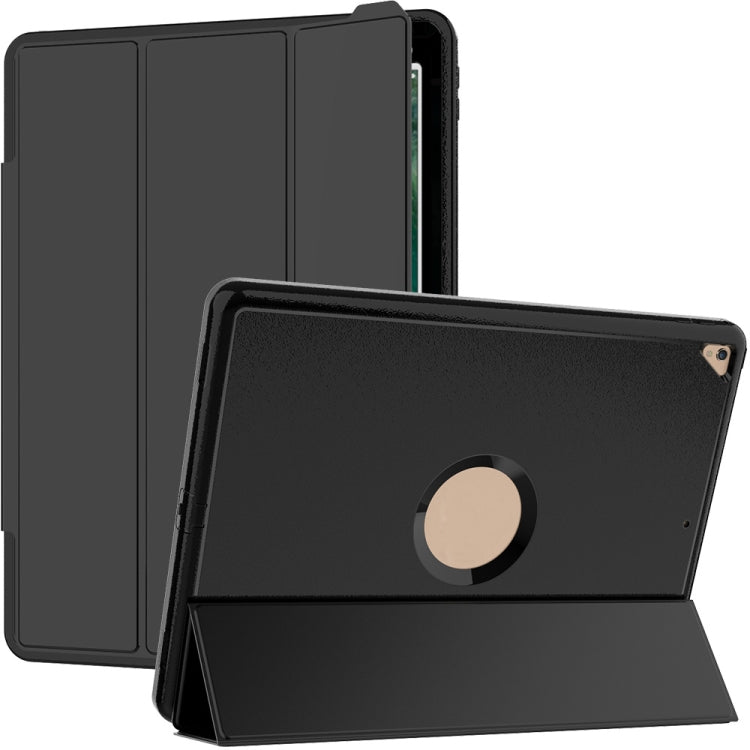 For iPad Pro 12.9 TPU + PC + PU Leather Case with Three-folding Holder & Sleep / Wake-up Function