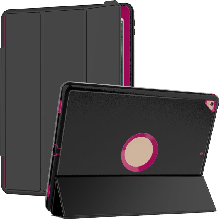 For iPad Pro 12.9 TPU + PC + PU Leather Case with Three-folding Holder & Sleep / Wake-up Function