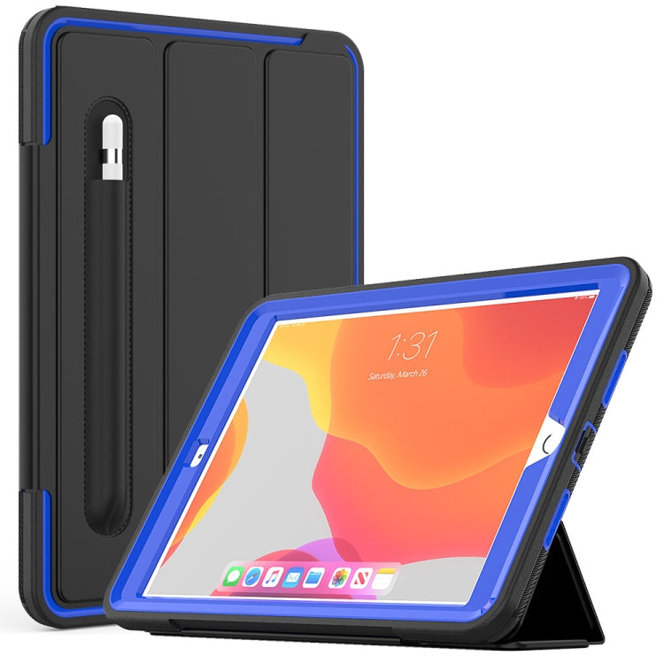 For iPad 10.2 TPU + PC + PU Leather Case with Three-folding Holder & Sleep / Wake-up Function
