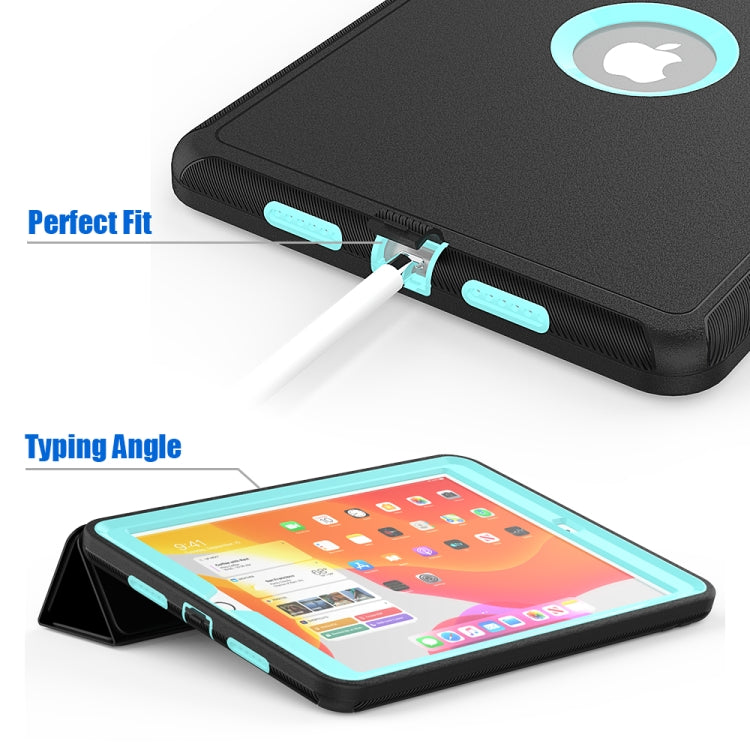 For iPad 10.2 TPU + PC + PU Leather Case with Three-folding Holder & Sleep / Wake-up Function
