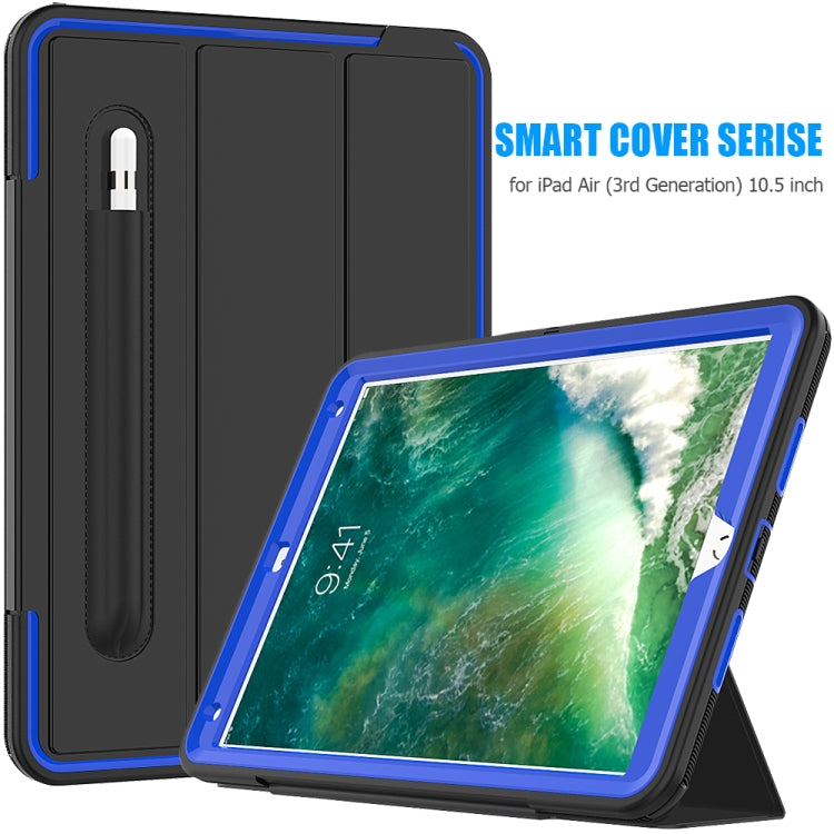 For iPad Air 3 TPU + PC + PU Leather Case with Three-folding Holder & Sleep / Wake-up Function