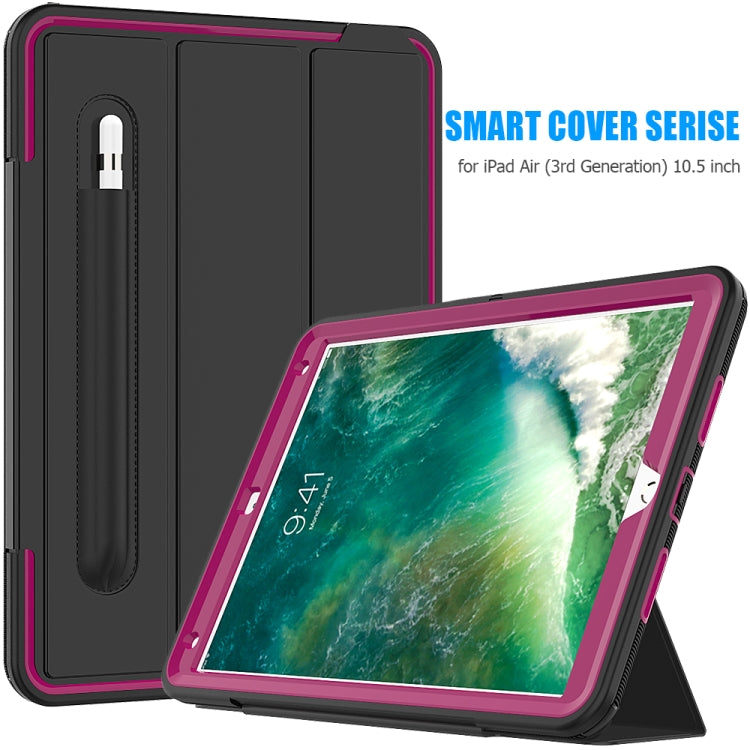 For iPad Air 3 TPU + PC + PU Leather Case with Three-folding Holder & Sleep / Wake-up Function