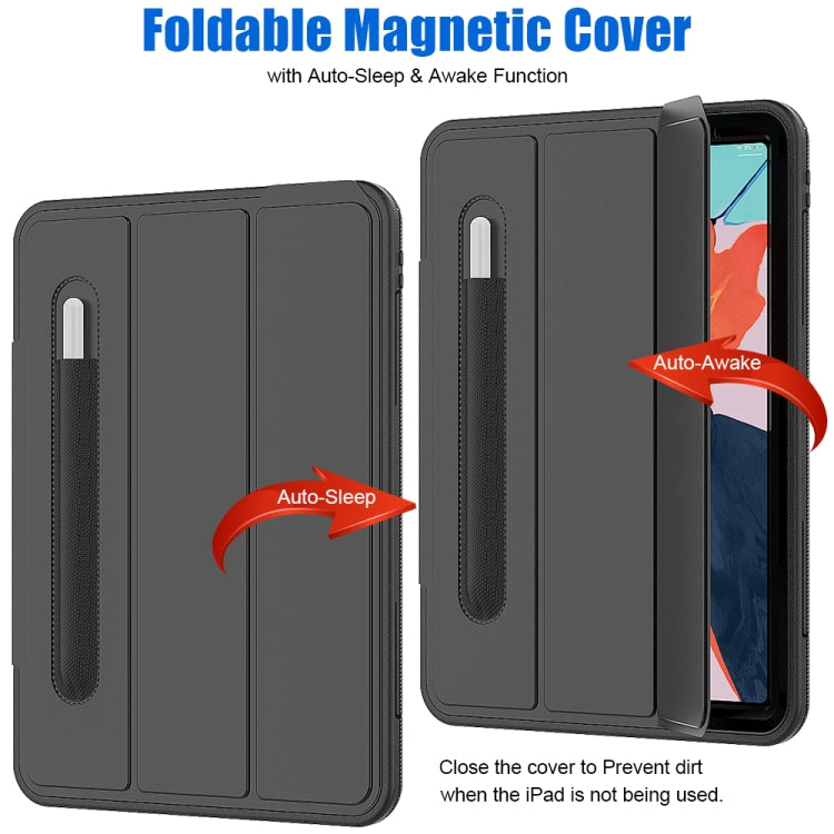 For iPad Pro 11 inch (2018) TPU + PC + PU Leather Case with Three-folding Holder & Sleep / Wake-up Function