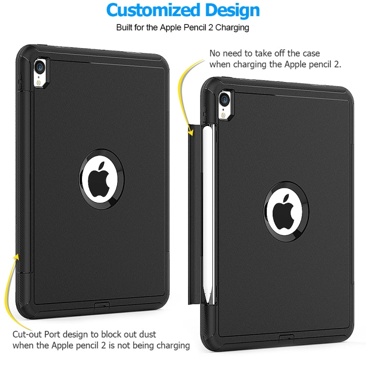 For iPad Pro 11 inch (2018) TPU + PC + PU Leather Case with Three-folding Holder & Sleep / Wake-up Function