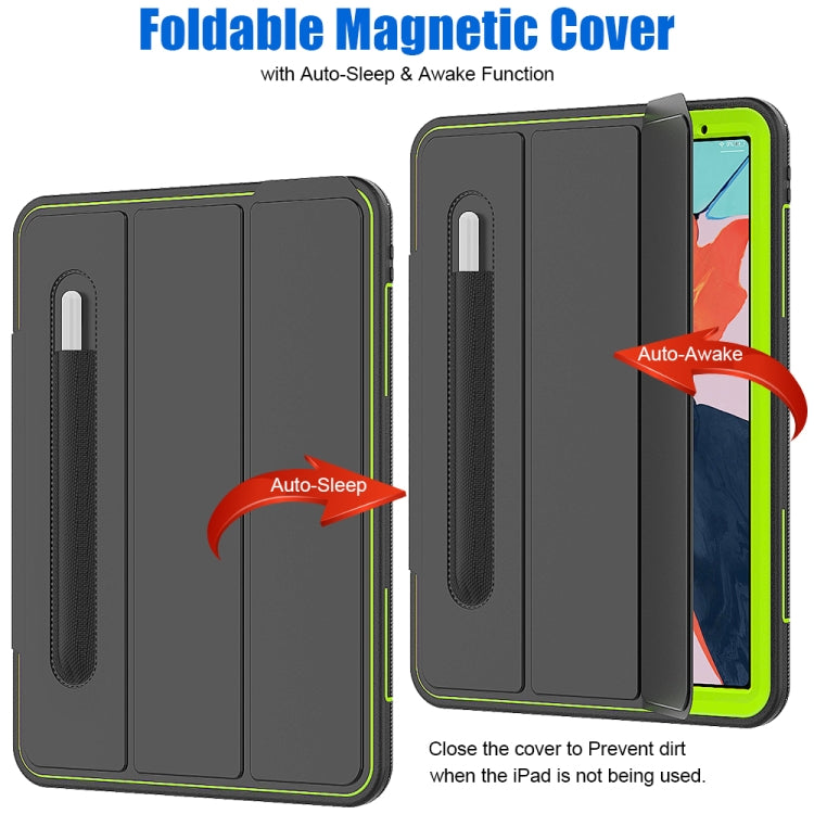 For iPad Pro 11 inch (2018) TPU + PC + PU Leather Case with Three-folding Holder & Sleep / Wake-up Function