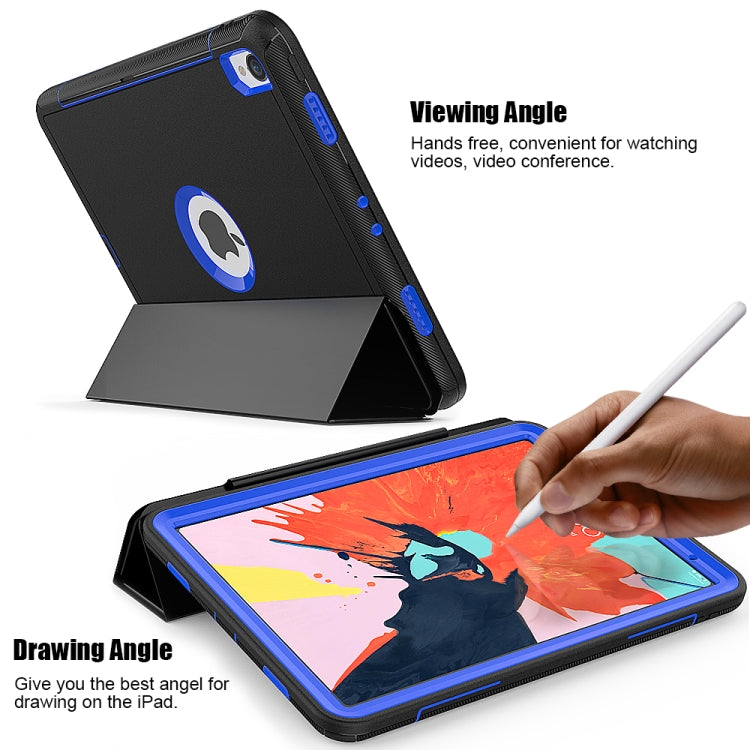 For iPad Pro 11 inch (2018) TPU + PC + PU Leather Case with Three-folding Holder & Sleep / Wake-up Function