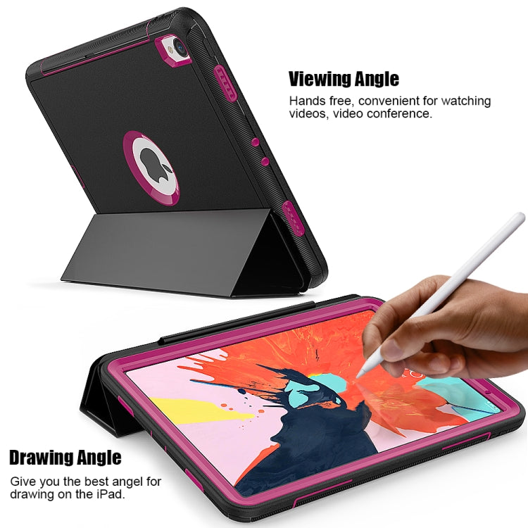 For iPad Pro 11 inch (2018) TPU + PC + PU Leather Case with Three-folding Holder & Sleep / Wake-up Function