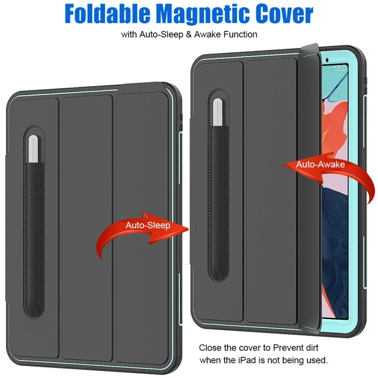 For iPad Pro 11 inch (2018) TPU + PC + PU Leather Case with Three-folding Holder & Sleep / Wake-up Function