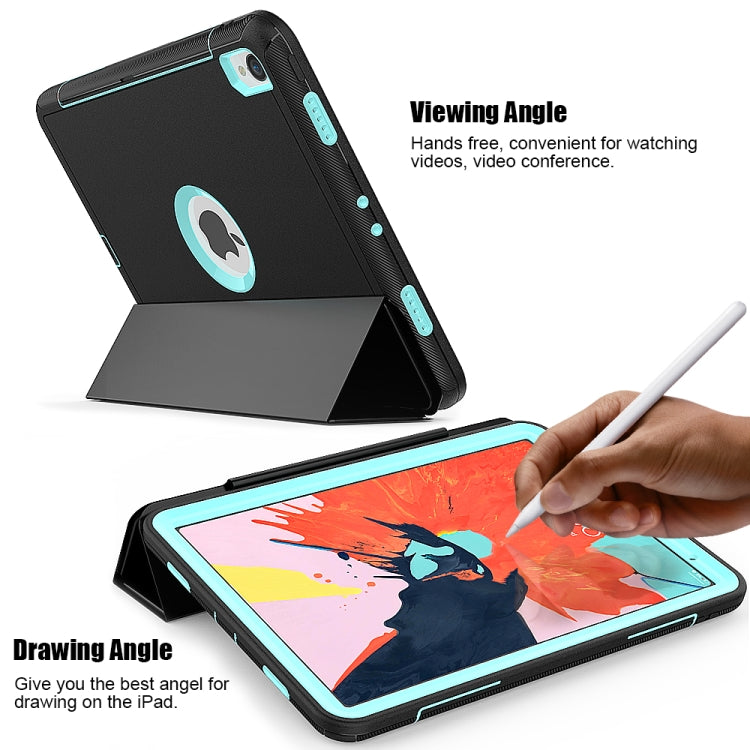 For iPad Pro 11 inch (2018) TPU + PC + PU Leather Case with Three-folding Holder & Sleep / Wake-up Function