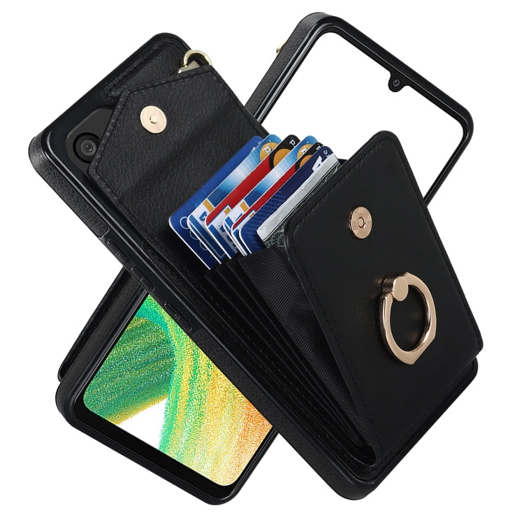 For Samsung Galaxy A33 5G Ring Holder RFID Card Slot Phone Case