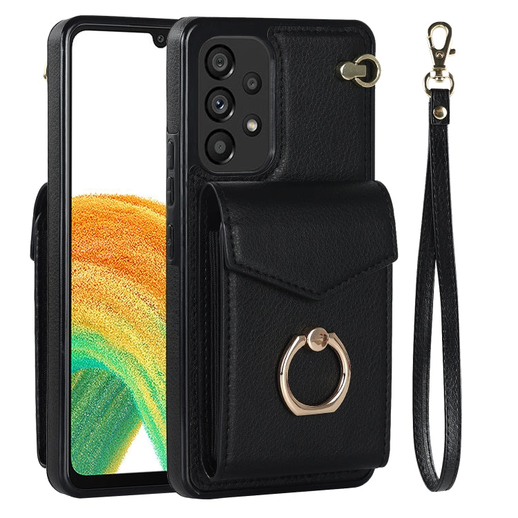 For Samsung Galaxy A33 5G Ring Holder RFID Card Slot Phone Case