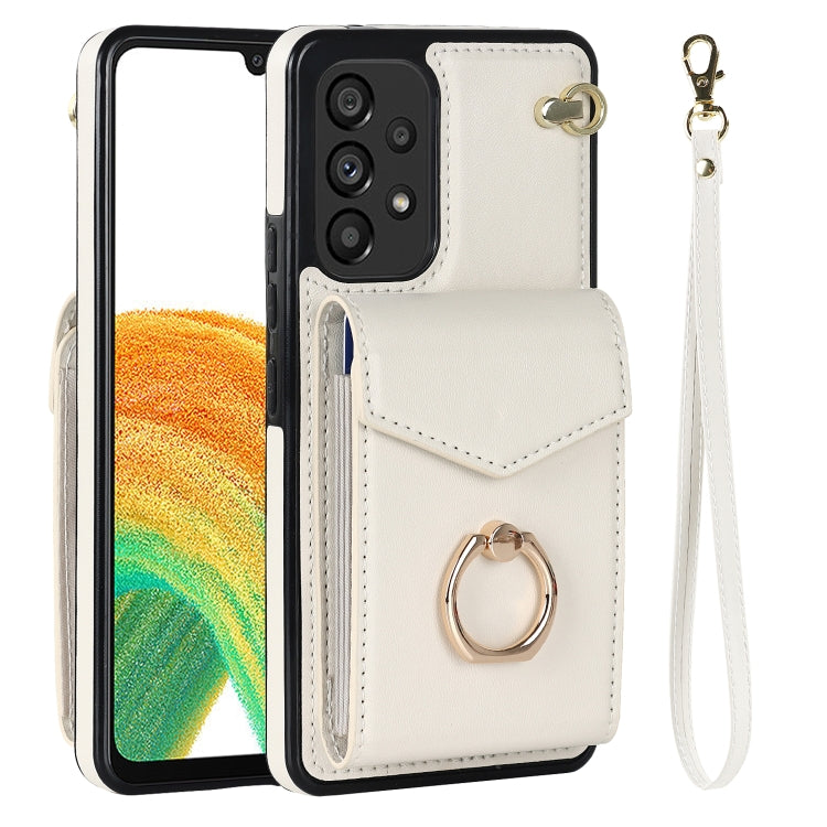 For Samsung Galaxy A33 5G Ring Holder RFID Card Slot Phone Case