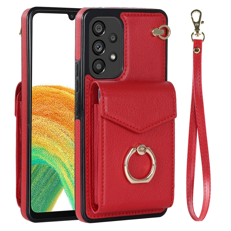 For Samsung Galaxy A33 5G Ring Holder RFID Card Slot Phone Case
