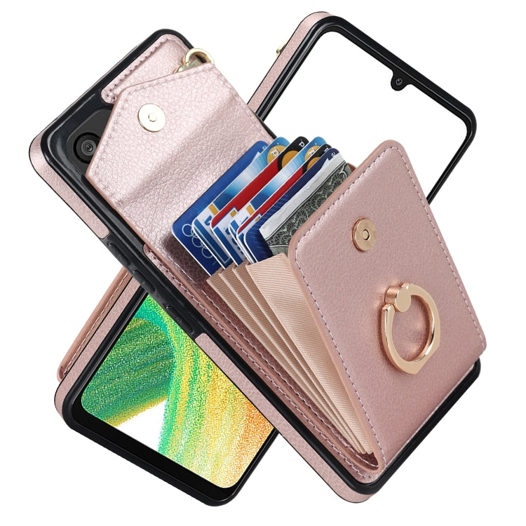 For Samsung Galaxy A33 5G Ring Holder RFID Card Slot Phone Case