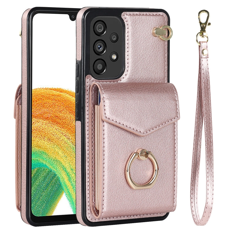 For Samsung Galaxy A33 5G Ring Holder RFID Card Slot Phone Case