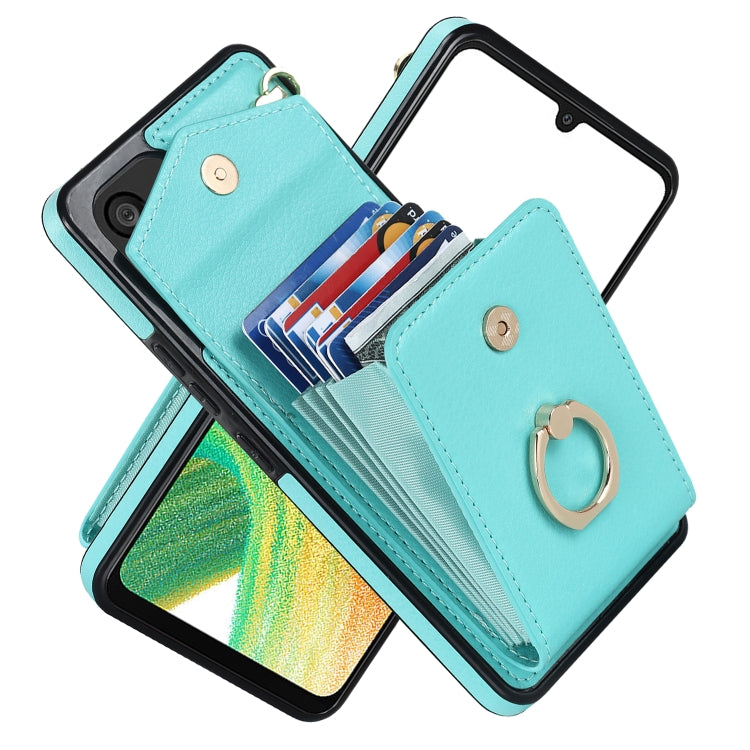 For Samsung Galaxy A33 5G Ring Holder RFID Card Slot Phone Case