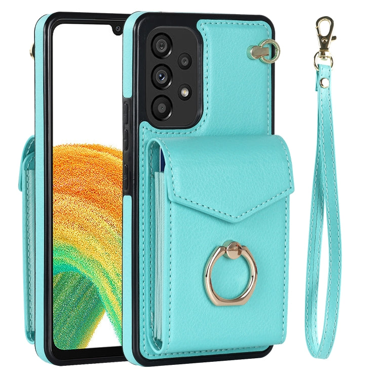 For Samsung Galaxy A33 5G Ring Holder RFID Card Slot Phone Case