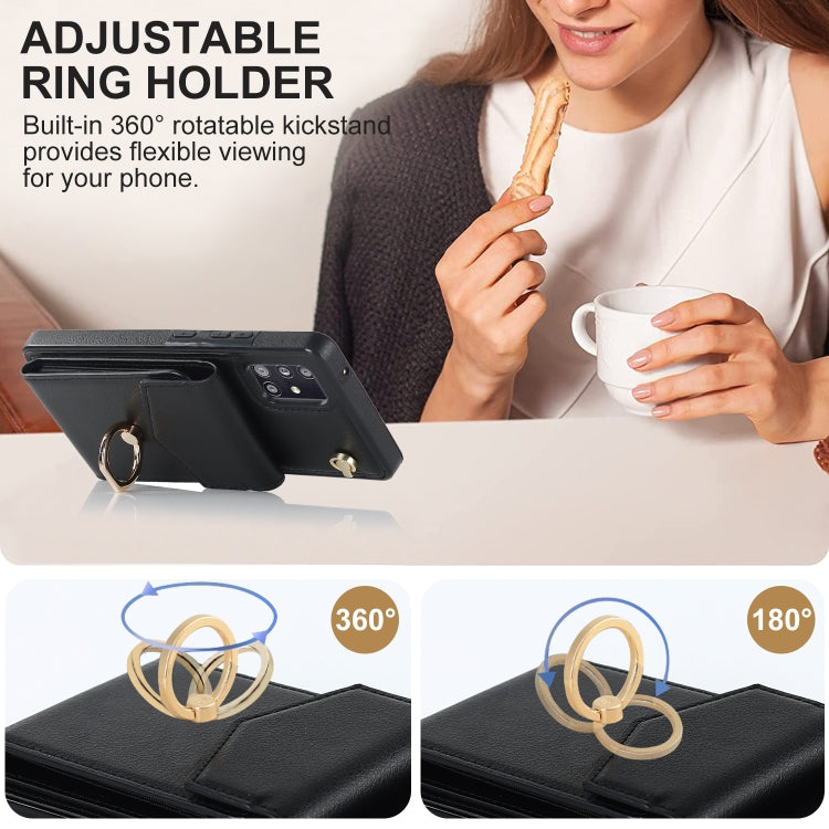 For Samsung Galaxy A51 5G Ring Holder RFID Card Slot Phone Case