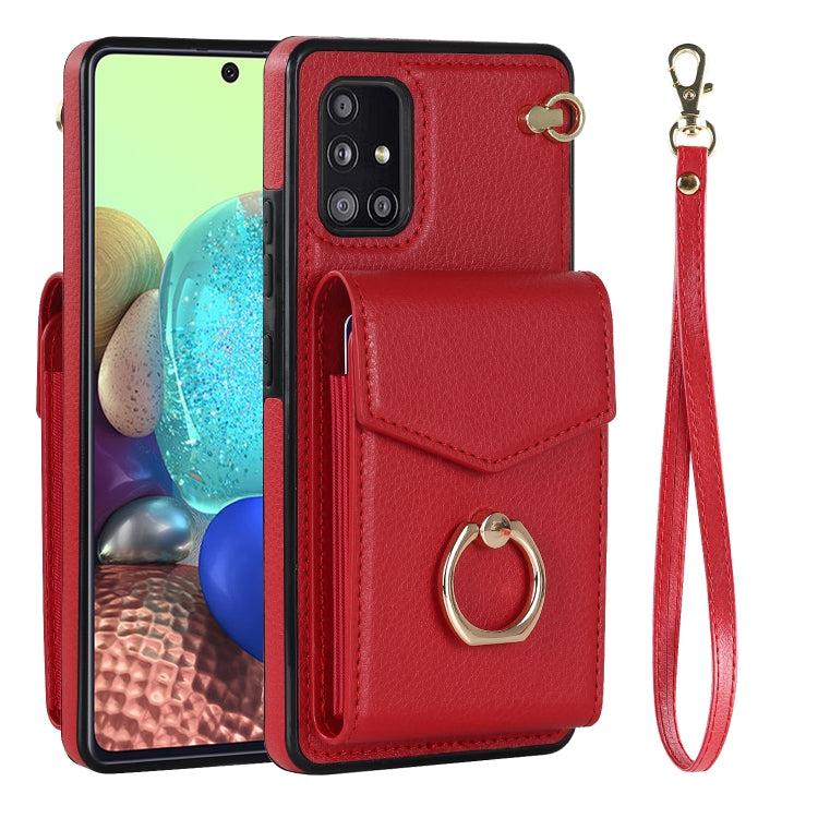 For Samsung Galaxy A51 5G Ring Holder RFID Card Slot Phone Case