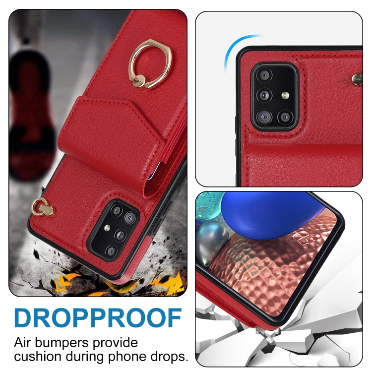 For Samsung Galaxy A51 5G Ring Holder RFID Card Slot Phone Case