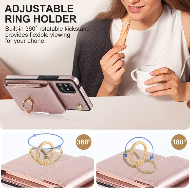 For Samsung Galaxy A51 5G Ring Holder RFID Card Slot Phone Case