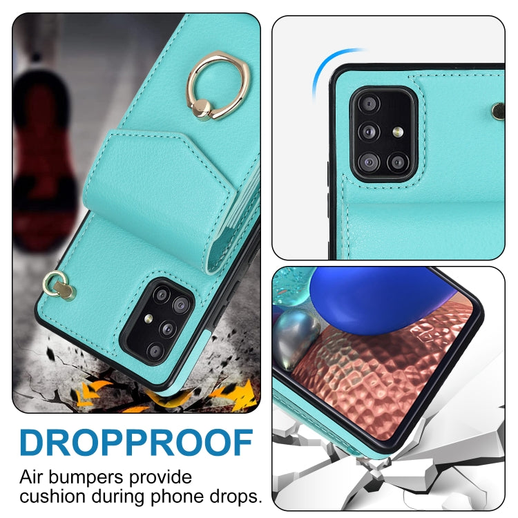 For Samsung Galaxy A51 5G Ring Holder RFID Card Slot Phone Case
