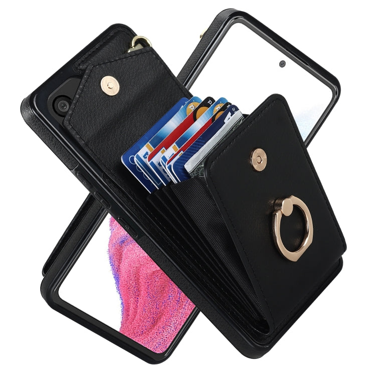 For Samsung Galaxy A53 5G Ring Holder RFID Card Slot Phone Case