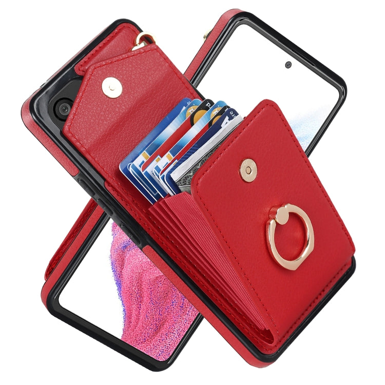 For Samsung Galaxy A53 5G Ring Holder RFID Card Slot Phone Case