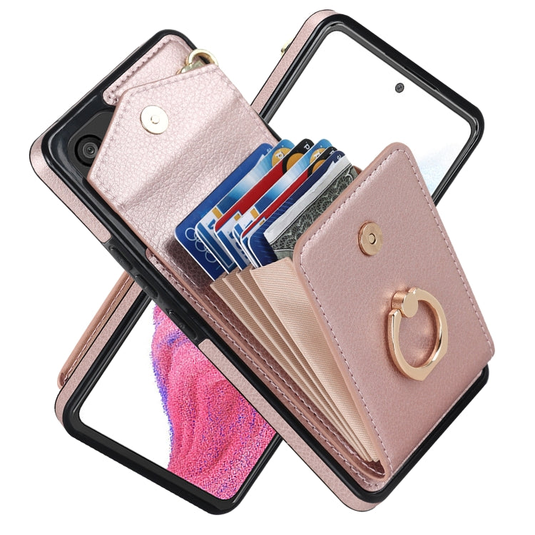 For Samsung Galaxy A53 5G Ring Holder RFID Card Slot Phone Case
