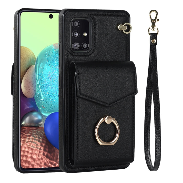 For Samsung Galaxy A71 5G Ring Holder RFID Card Slot Phone Case