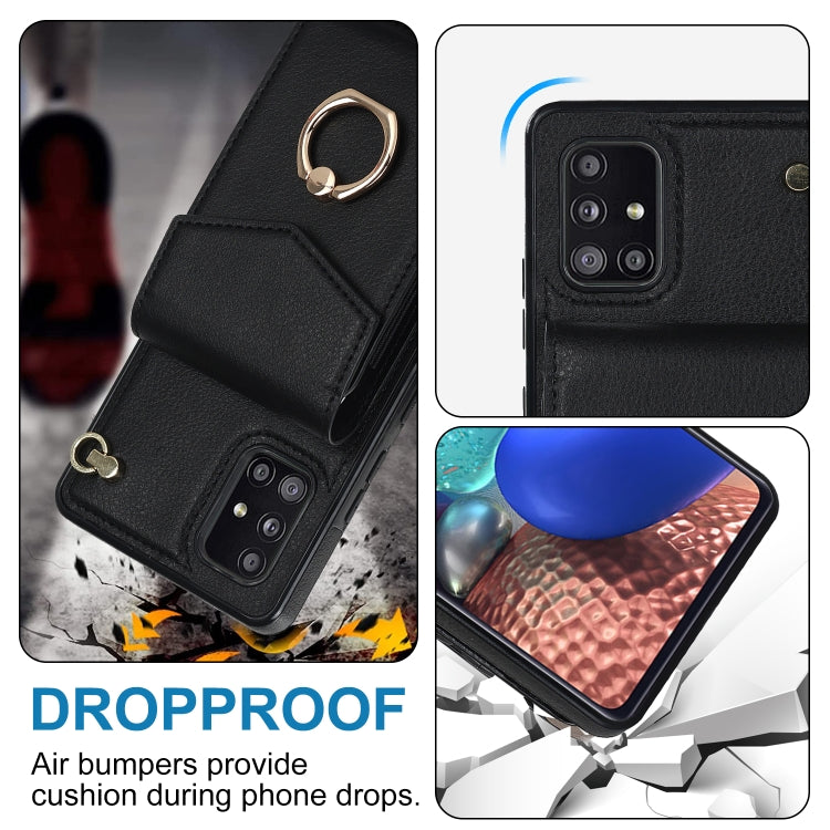 For Samsung Galaxy A71 5G Ring Holder RFID Card Slot Phone Case