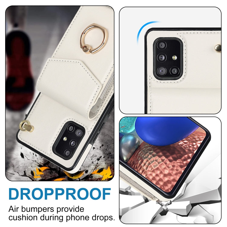 For Samsung Galaxy A71 5G Ring Holder RFID Card Slot Phone Case