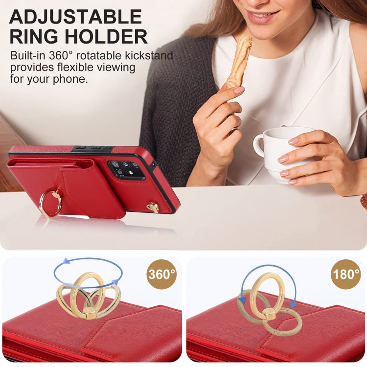 For Samsung Galaxy A71 5G Ring Holder RFID Card Slot Phone Case